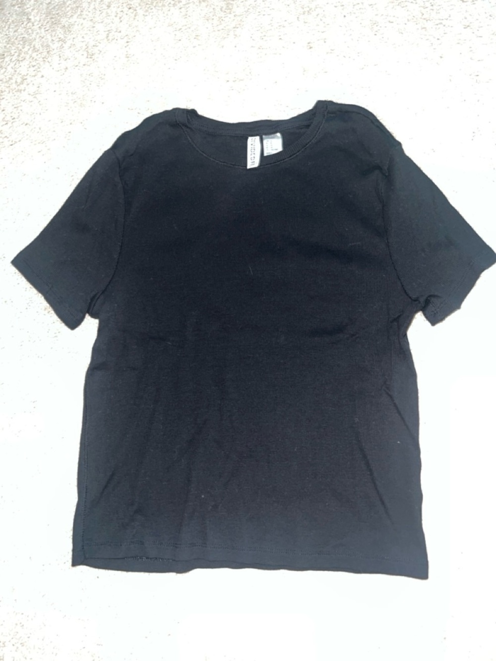 H&M Black Short Sleeve ribbed cotton Tee
